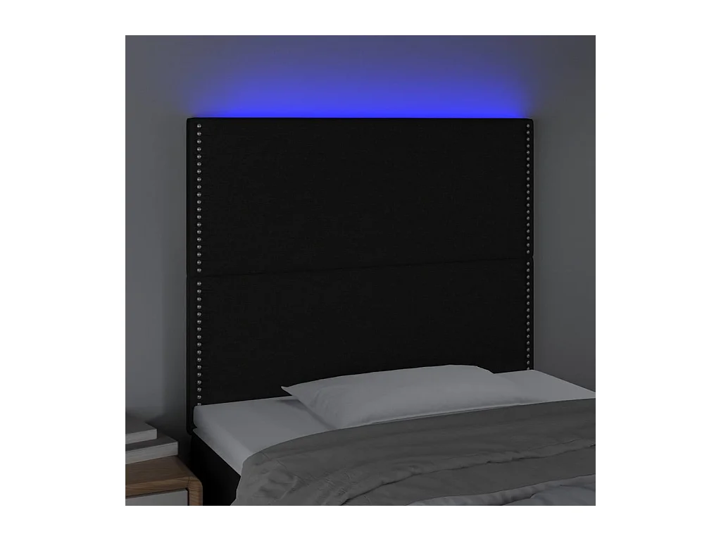 Cabecero LED Negro 100x5x118/128 cm Tela