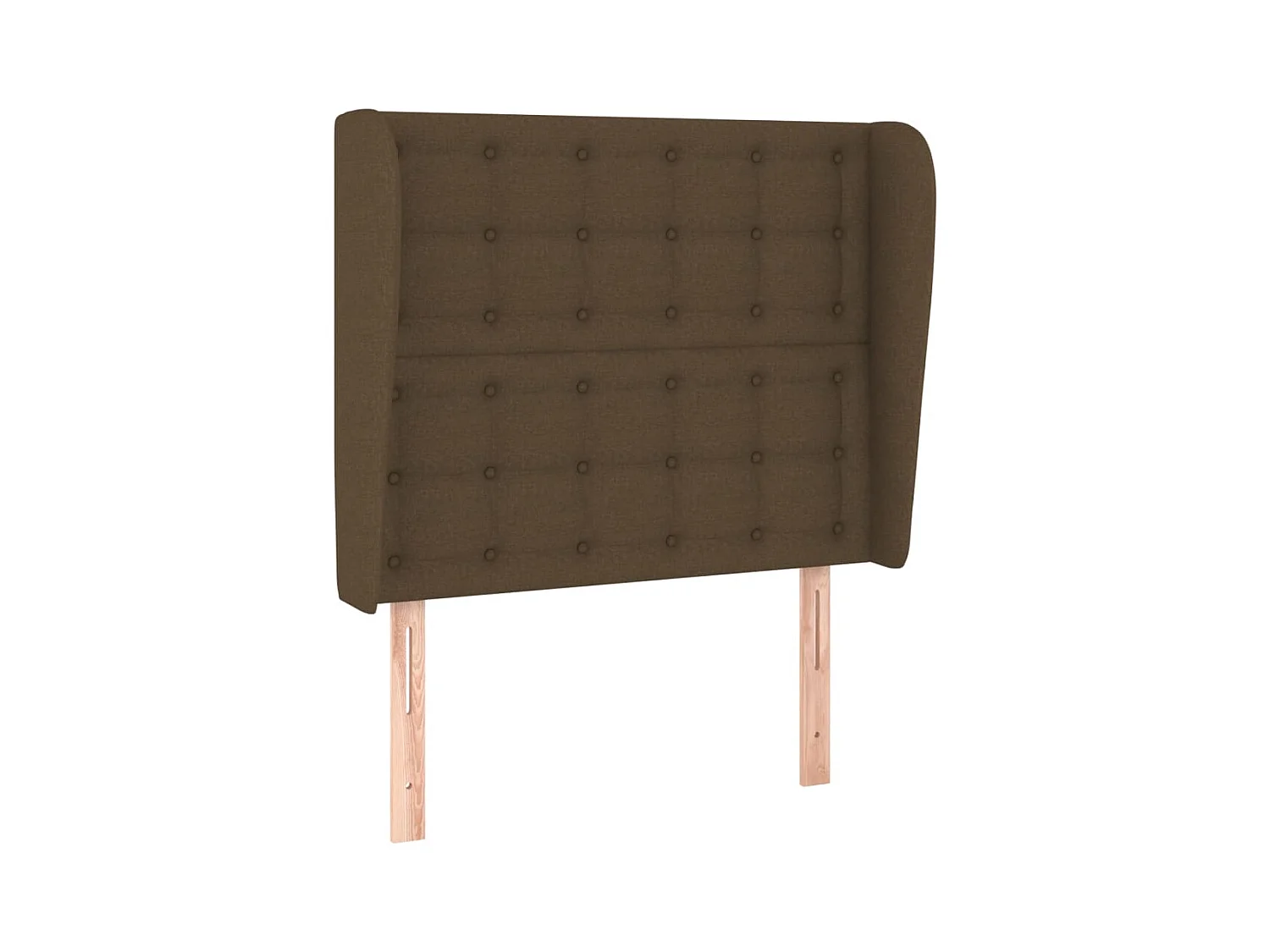 Tête de lit avec oreilles Marron foncé 103x23x118/128 cm Tissu