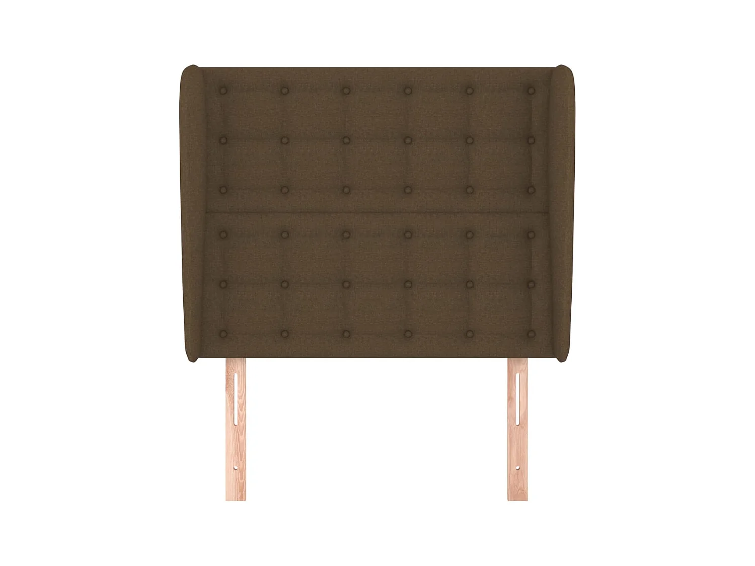 Tête de lit avec oreilles Marron foncé 103x23x118/128 cm Tissu