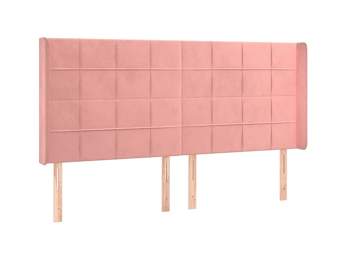 LED Hoofdbord Roze 163x16x118/128 cm Fluweel