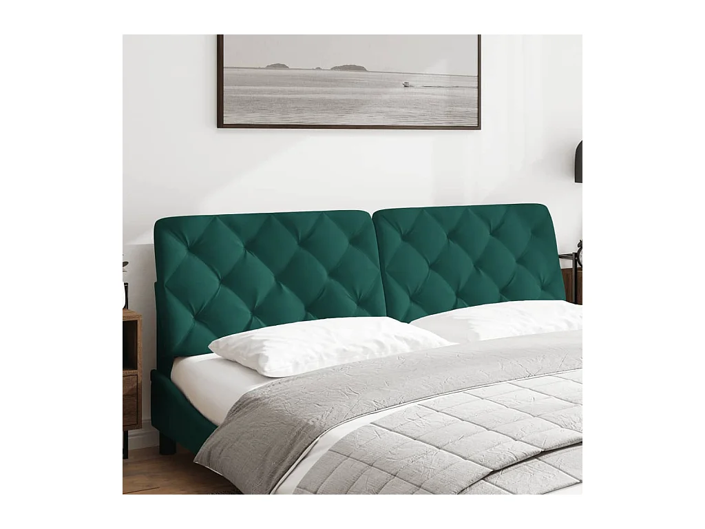 Donkergroen hoofdbordkussen 180 cm fluweel