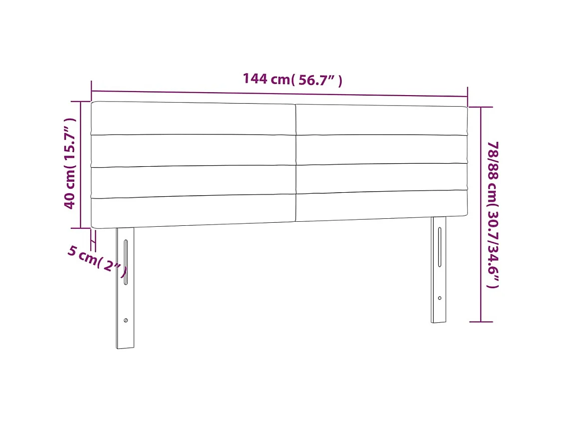 Hoofdborden 2 stuks Blauw 72x5x78/88 cm Stof