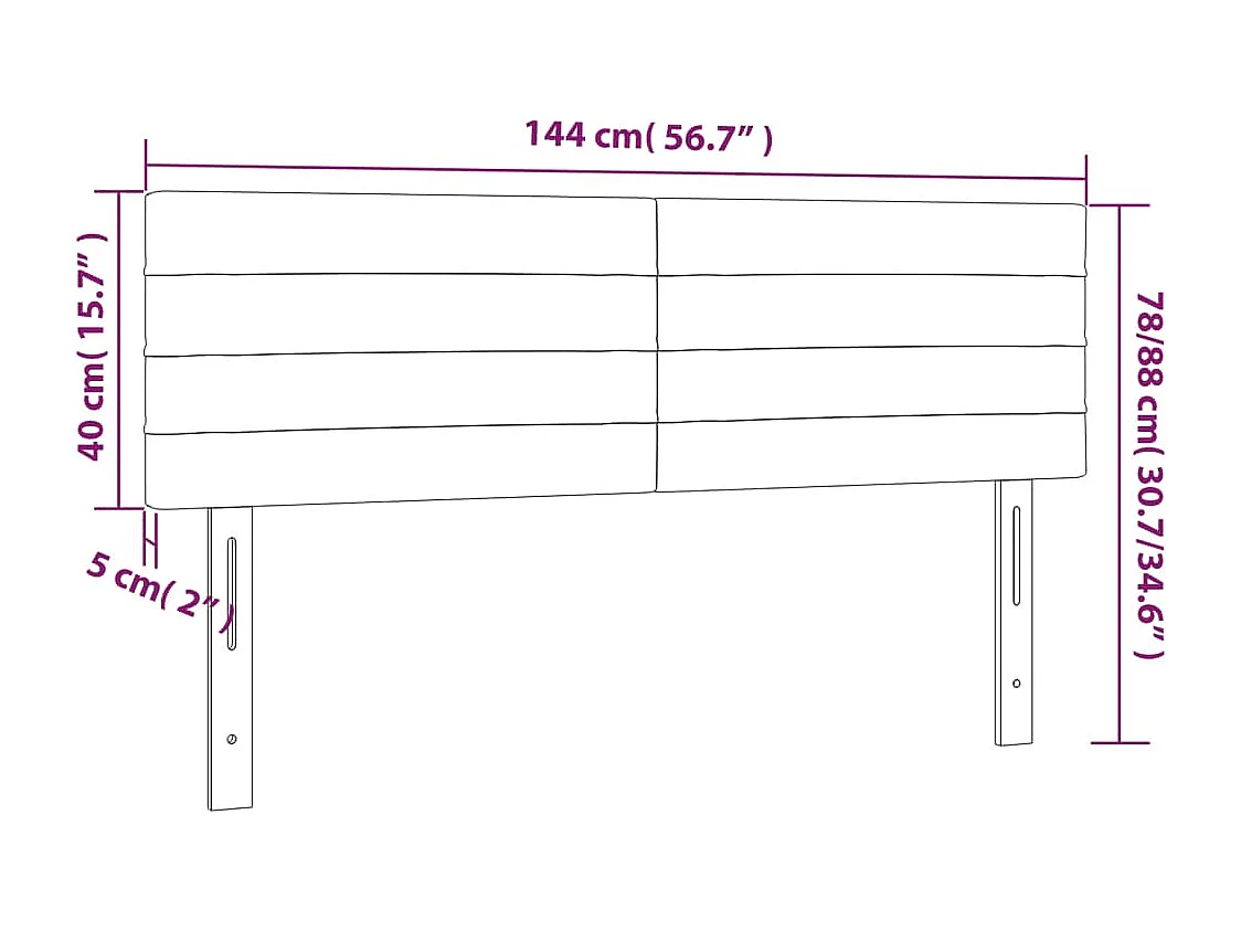 Testiere 2 pezzi Blu 72x5x78/88 cm Tessuto