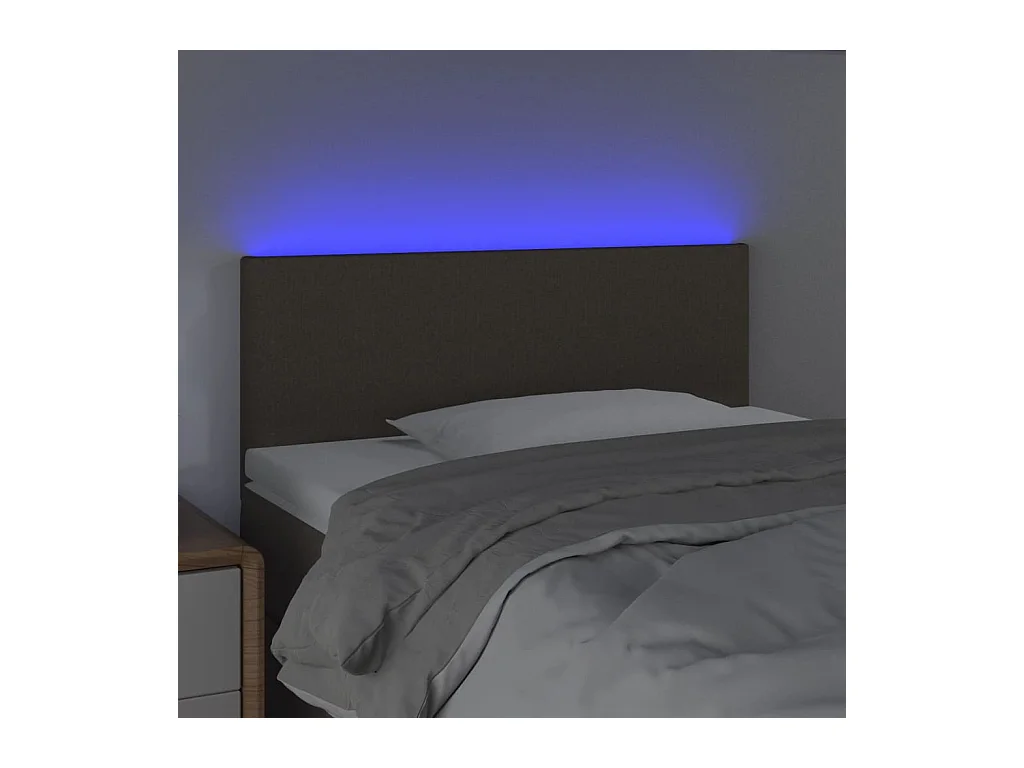 Tête de lit à LED Taupe 100x5x78/88 cm Tissu