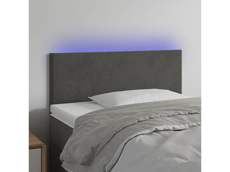 Cabecero LED Gris Oscuro 90x5x78/88 cm Terciopelo