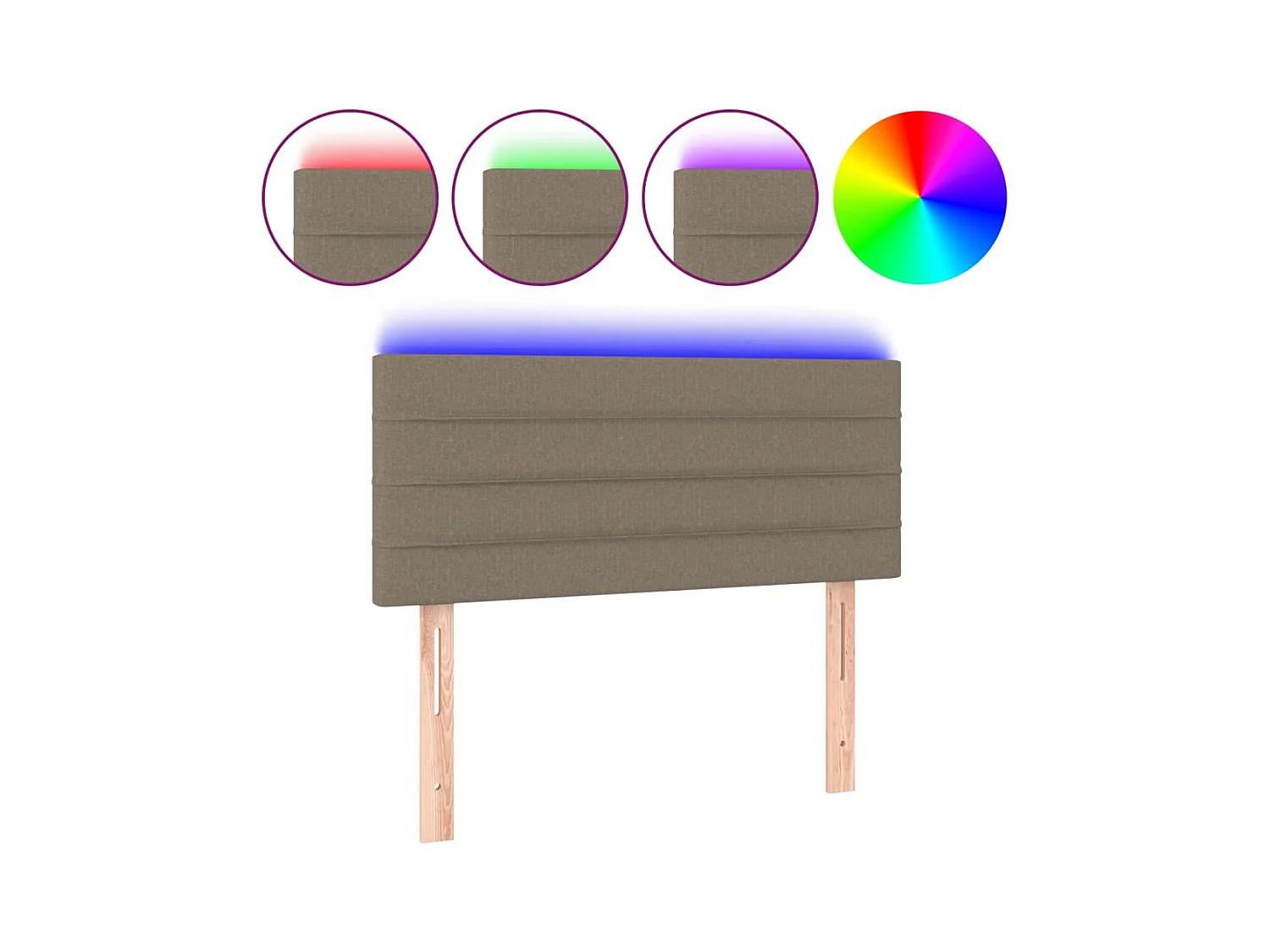 Taupe LED Hoofdbord 90x5x78/88 cm Stof