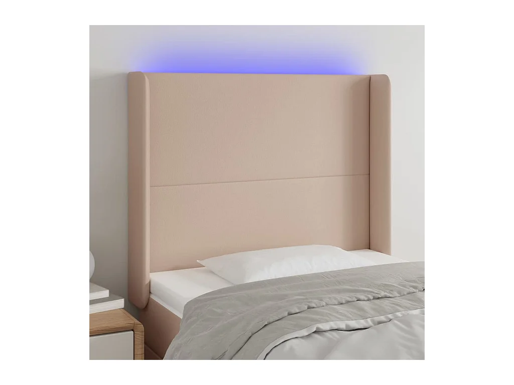 Cabecero LED Cappuccino 103x16x118/128 cm Piel sintética