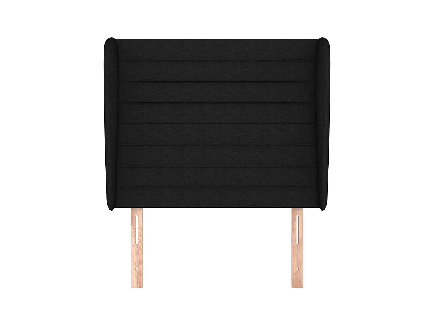 Hoofdbord met vleugels Zwart 83x23x118/128 cm Stof