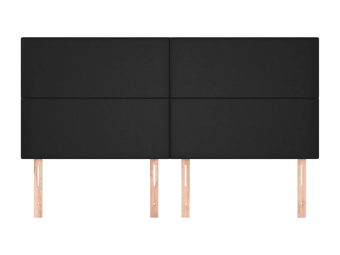 Hoofdborden 4 stuks Zwart 100x5x78/88 cm Kunstleer