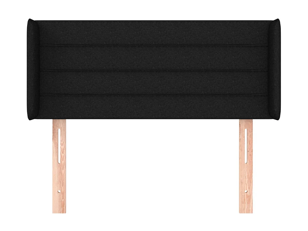 Tête de lit avec oreilles Noir 83x16x78/88 cm Tissu