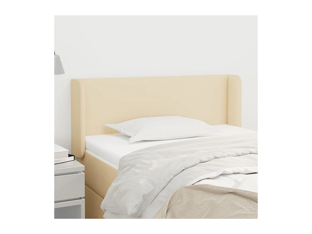 Kopfteil mit Flügeln Creme 93x16x78/88 cm Stoff