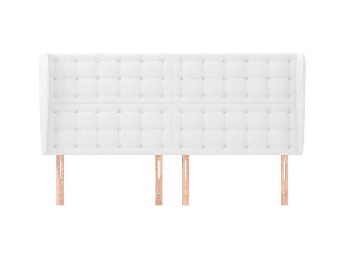 Cabecero con alas Blanco 163x23x118/128 cm Piel sintética