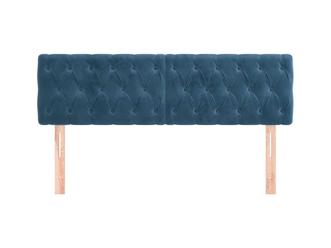 Hoofdborden 2 stuks Donkerblauw 72x7x78/88 cm Fluweel