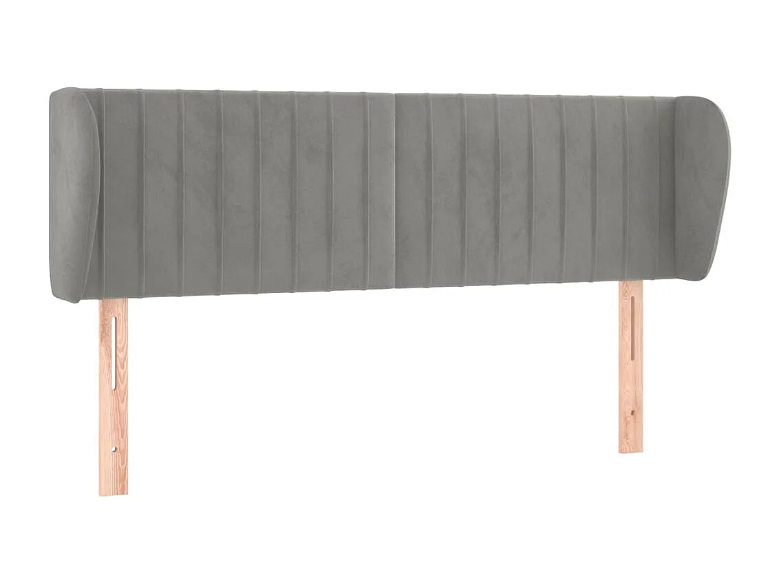 Tête de lit avec oreilles Gris clair 147x23x78/88 cm Velours