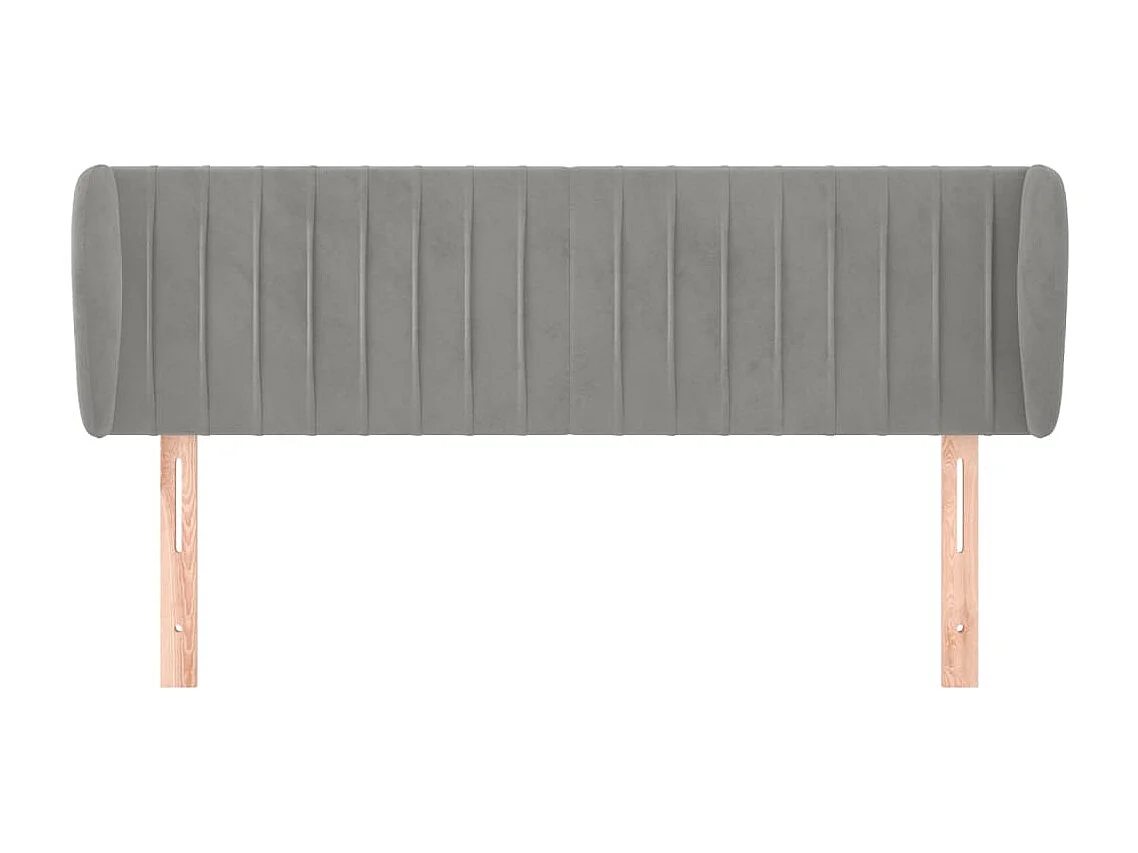 Testiera con ali Grigio chiaro 147x23x78/88 cm Velluto