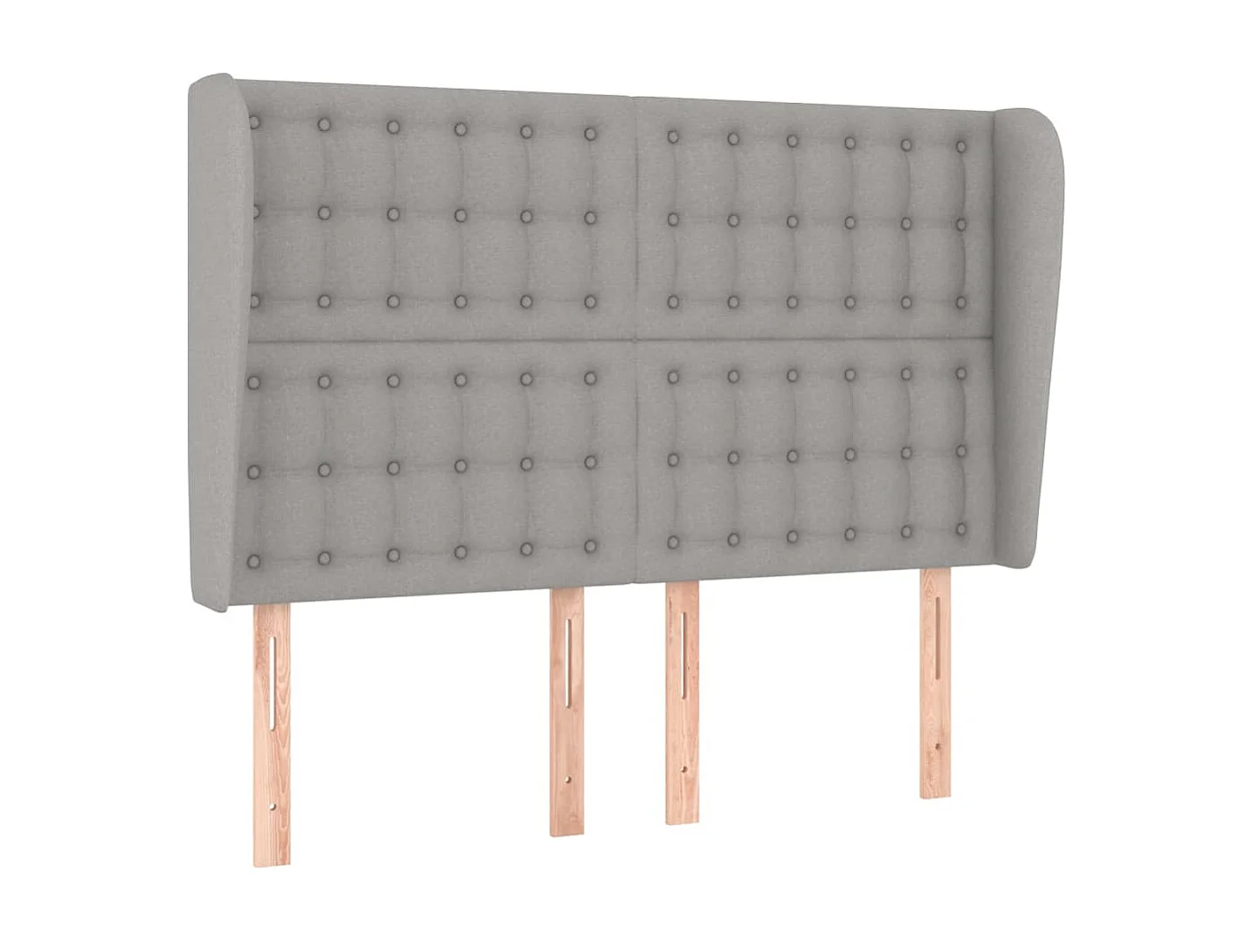 Tête de lit avec oreilles Gris clair 147x23x118/128 cm Tissu