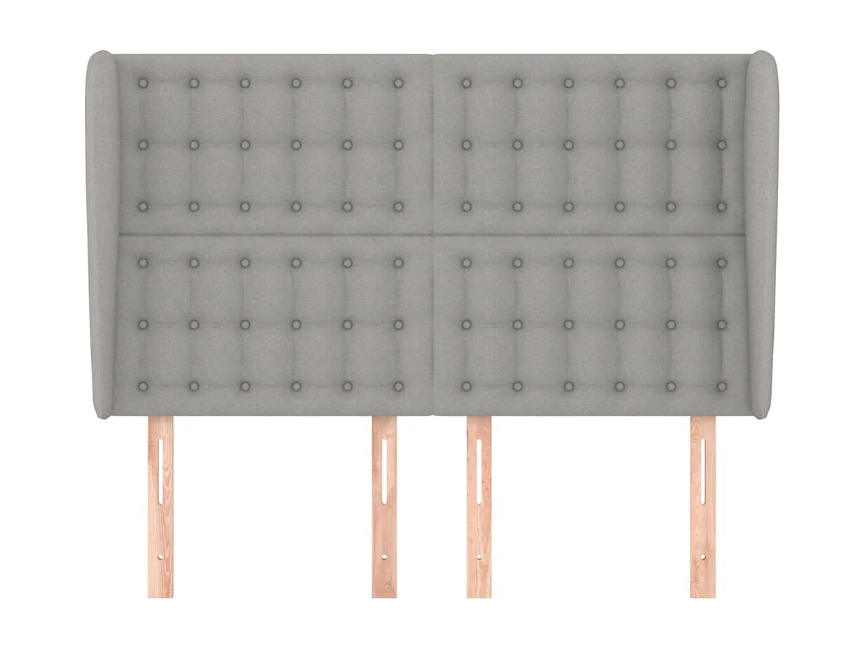 Tête de lit avec oreilles Gris clair 147x23x118/128 cm Tissu