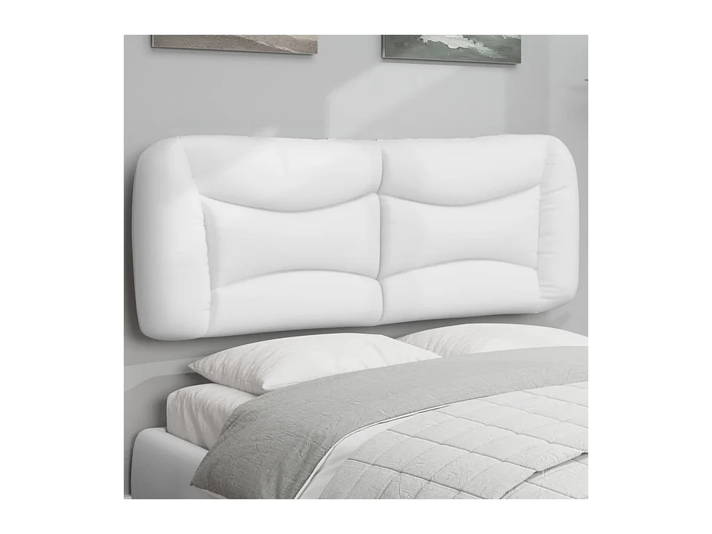 Wit hoofdbordkussen 120 cm kunstleer