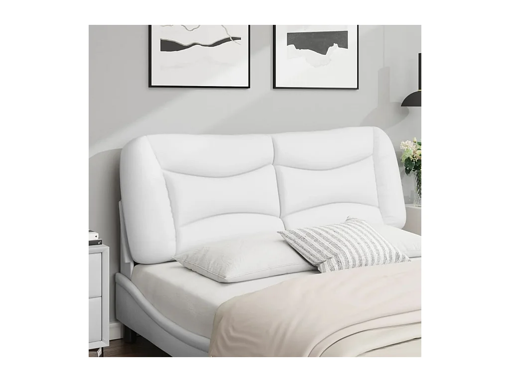 Wit hoofdbordkussen 120 cm kunstleer