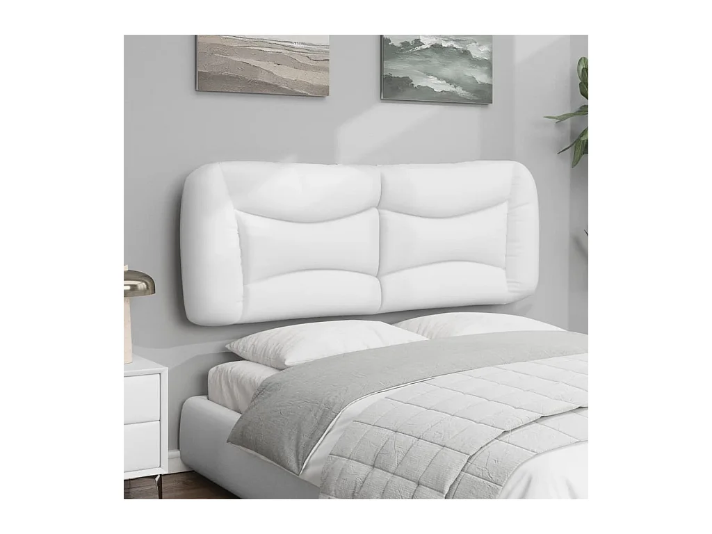 Wit hoofdbordkussen 120 cm kunstleer