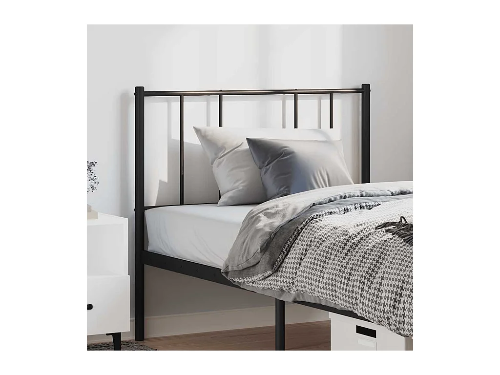 Schwarzes Metallkopfteil 100 cm