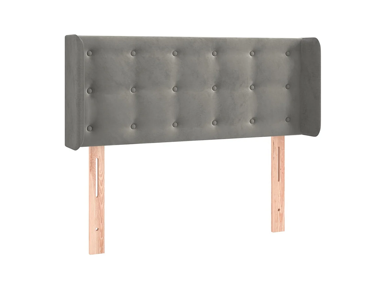 LED Hoofdbord Lichtgrijs 93x16x78/88 cm Fluweel