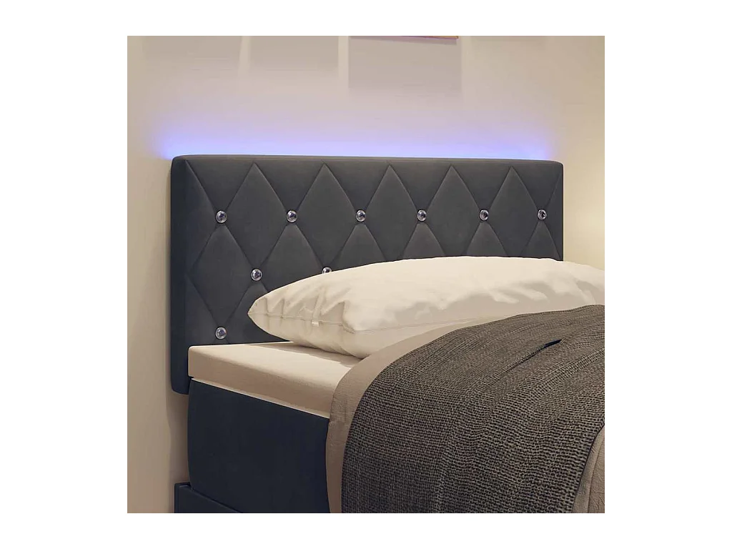 Argyle Donkergrijs LED Hoofdbord 80 cm Fluweel