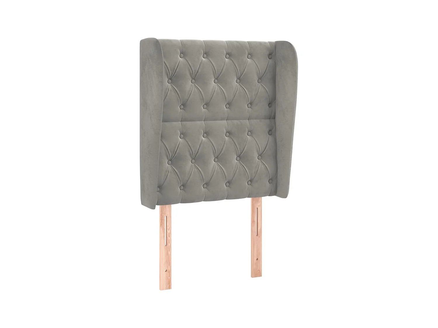 Hoofdbord met vleugels Lichtgrijs 83x23x118/128 cm Fluweel