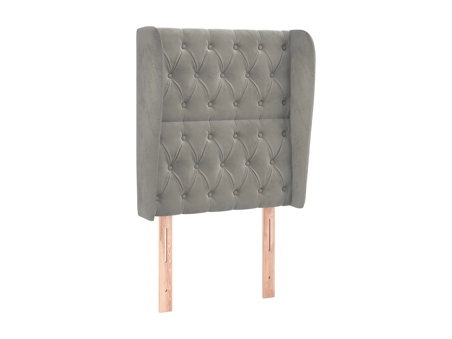 Kopfteil mit Flügeln Hellgrau 83x23x118/128 cm Samt