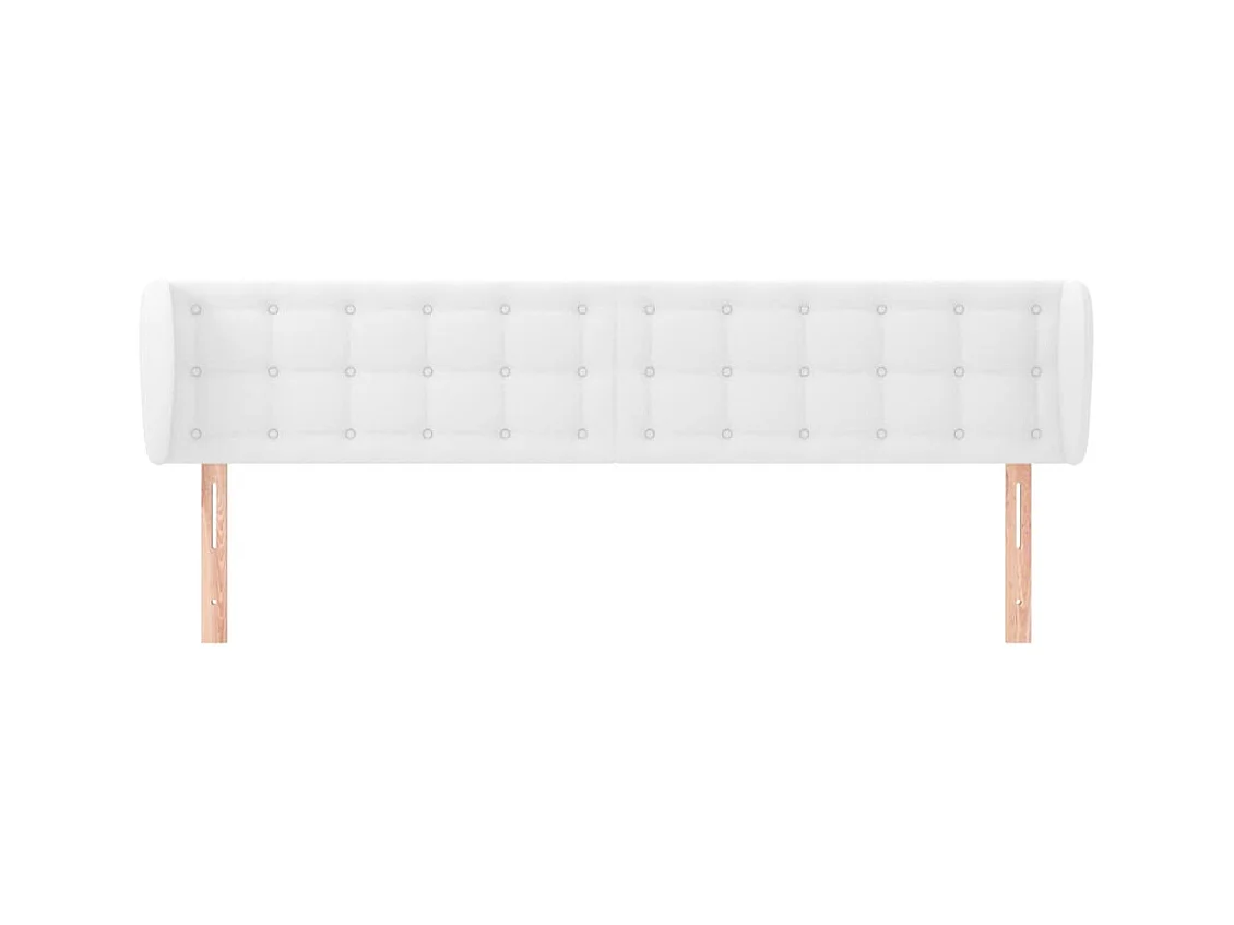 Hoofdbord met vleugels Wit 163x23x78/88 cm Kunstleer