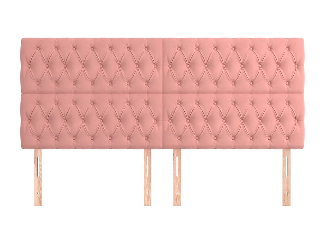 Testiere 4 pezzi Rosa 90x7x78/88 cm Velluto