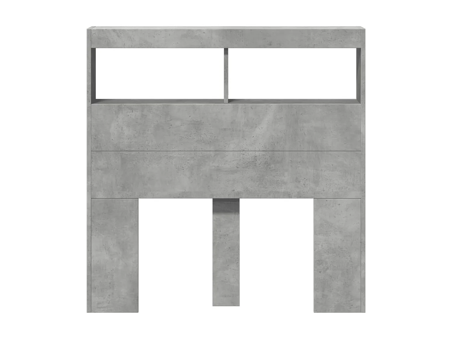 Betongrijs hoofdbord met LED's 100x17x102 cm