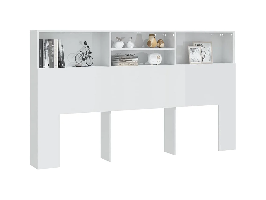 Cabecero mueble blanco brillo 180x19x103,5 cm