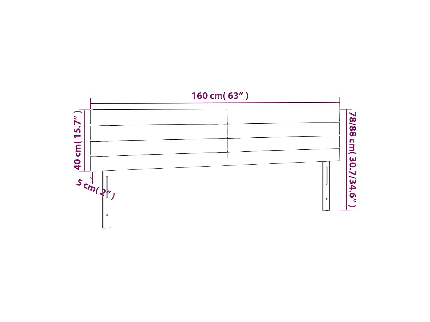Kopfteile 2 Stk. Taupe 80x5x78/88 cm Stoff