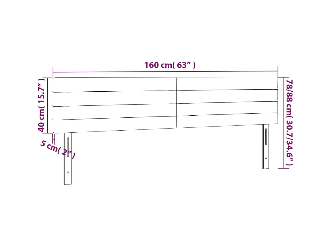 Kopfteile 2 Stk. Taupe 80x5x78/88 cm Stoff