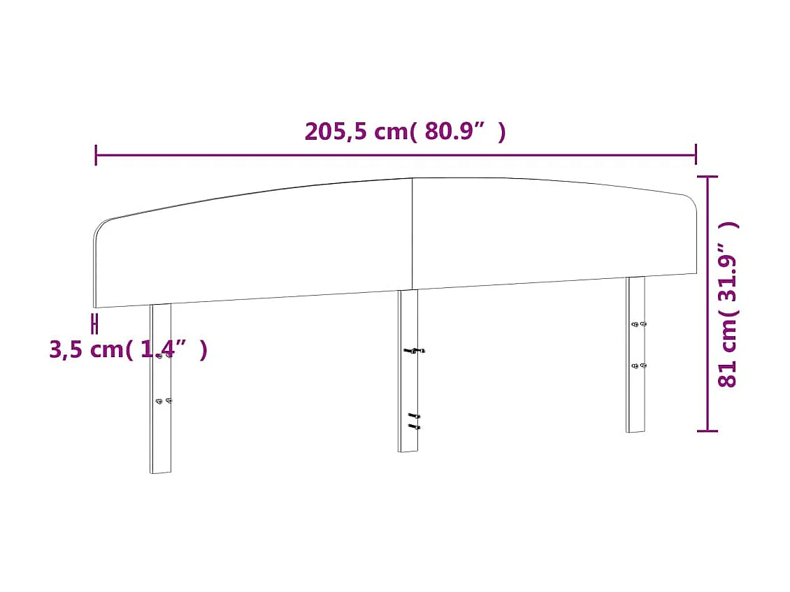 Cabecero de madera maciza de pino de 200 cm