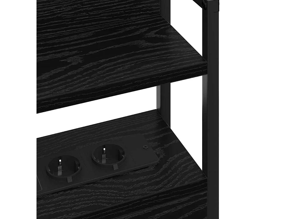 Hoofdbord met plank Zwarte eik 200 cm Technisch hout