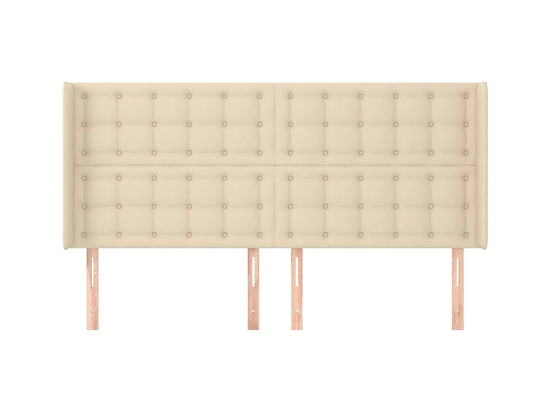 Cabecero con alas Crema 203x16x118/128 cm Tela