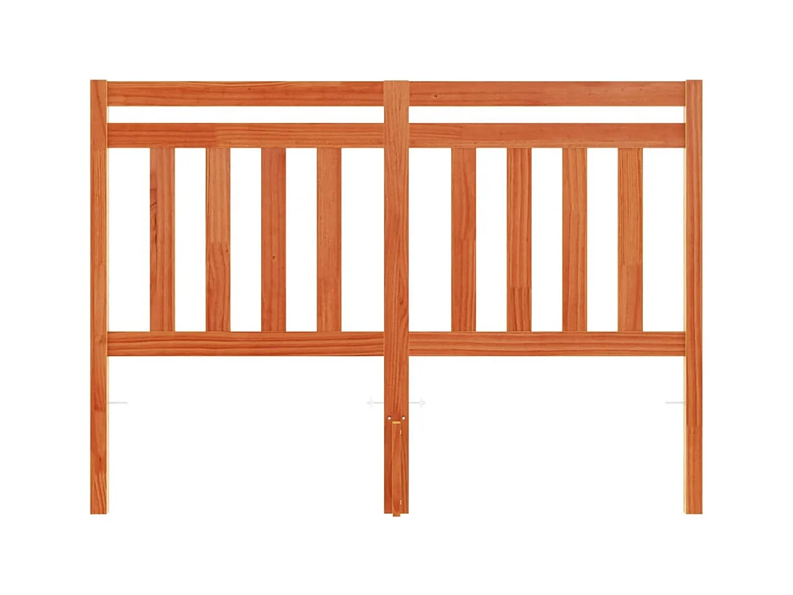 Testiera in legno massello di pino da 135 cm in cera marrone