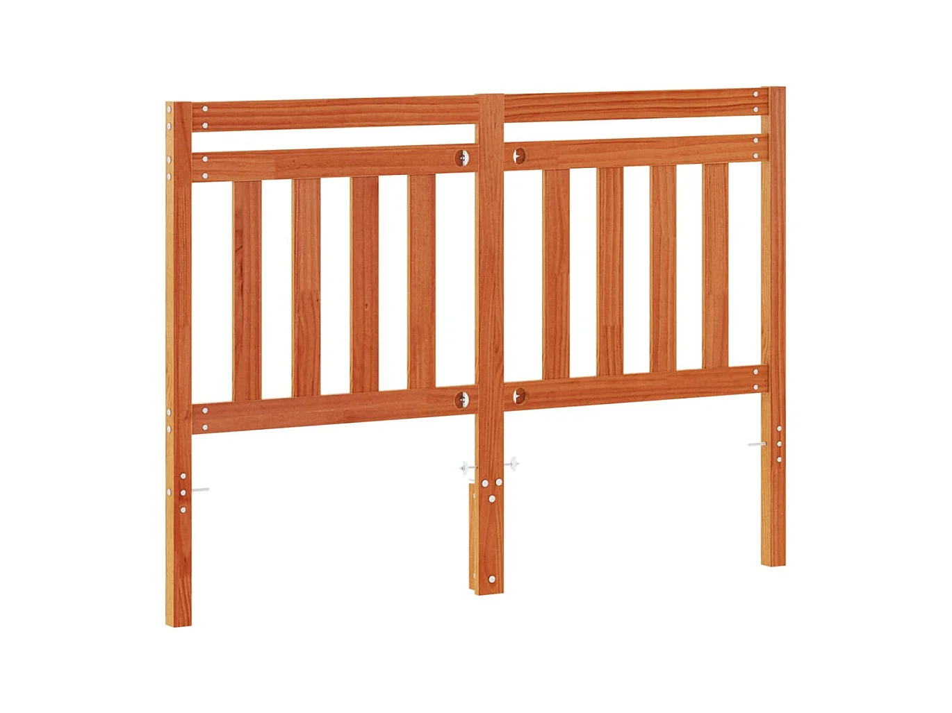 Testiera in legno massello di pino da 135 cm in cera marrone