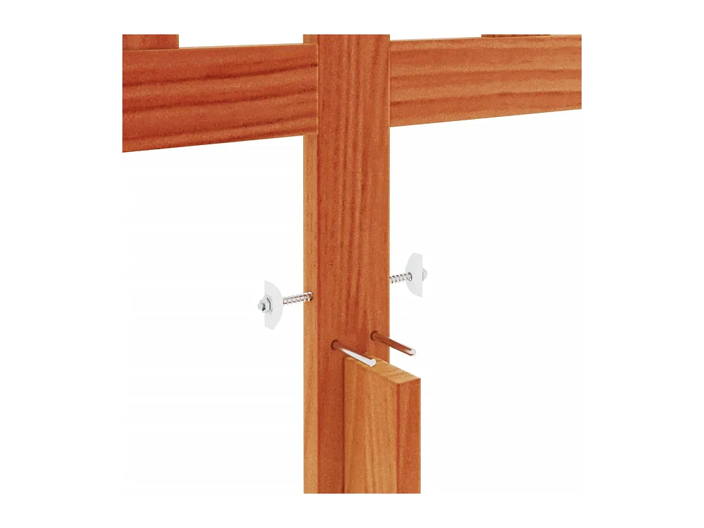 Testiera in legno massello di pino da 135 cm in cera marrone