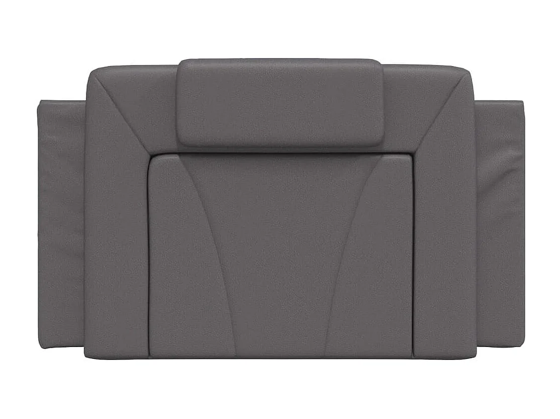 Coussin de tête de lit gris 90 cm similicuir