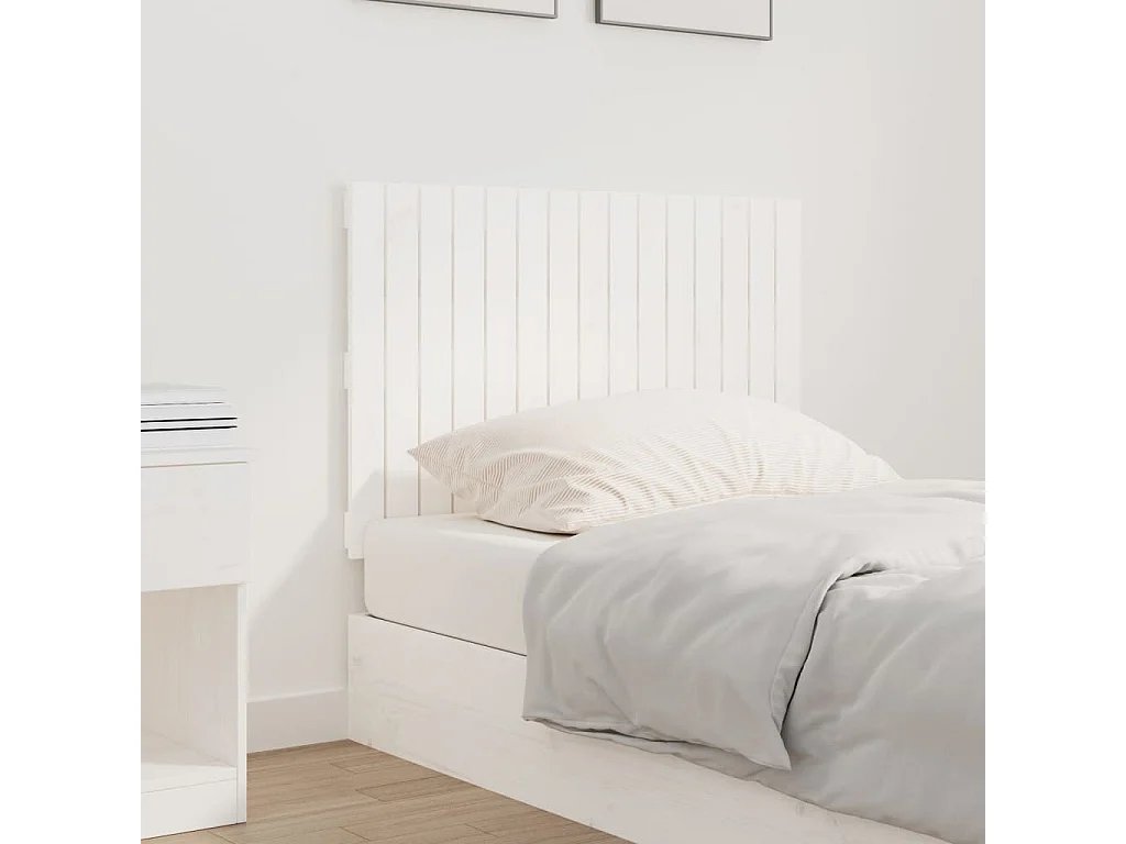 Wandhoofdbord Wit 95,5x3x60 cm Massief grenenhout