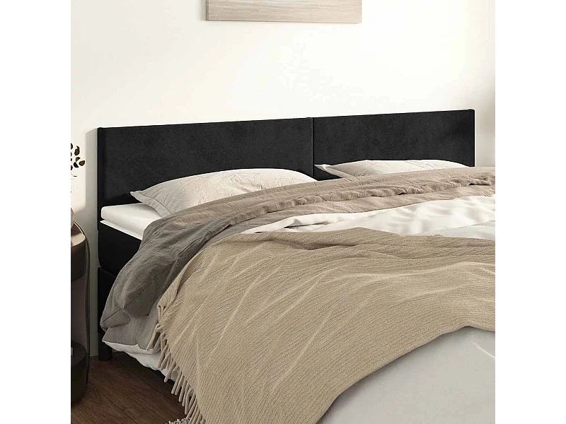 Têtes de lit 2 pcs Noir 80x5x78/88 cm Velours