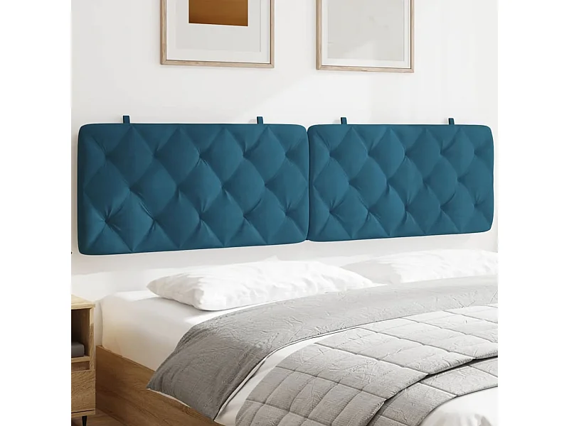Blauw hoofdbordkussen 200 cm fluweel