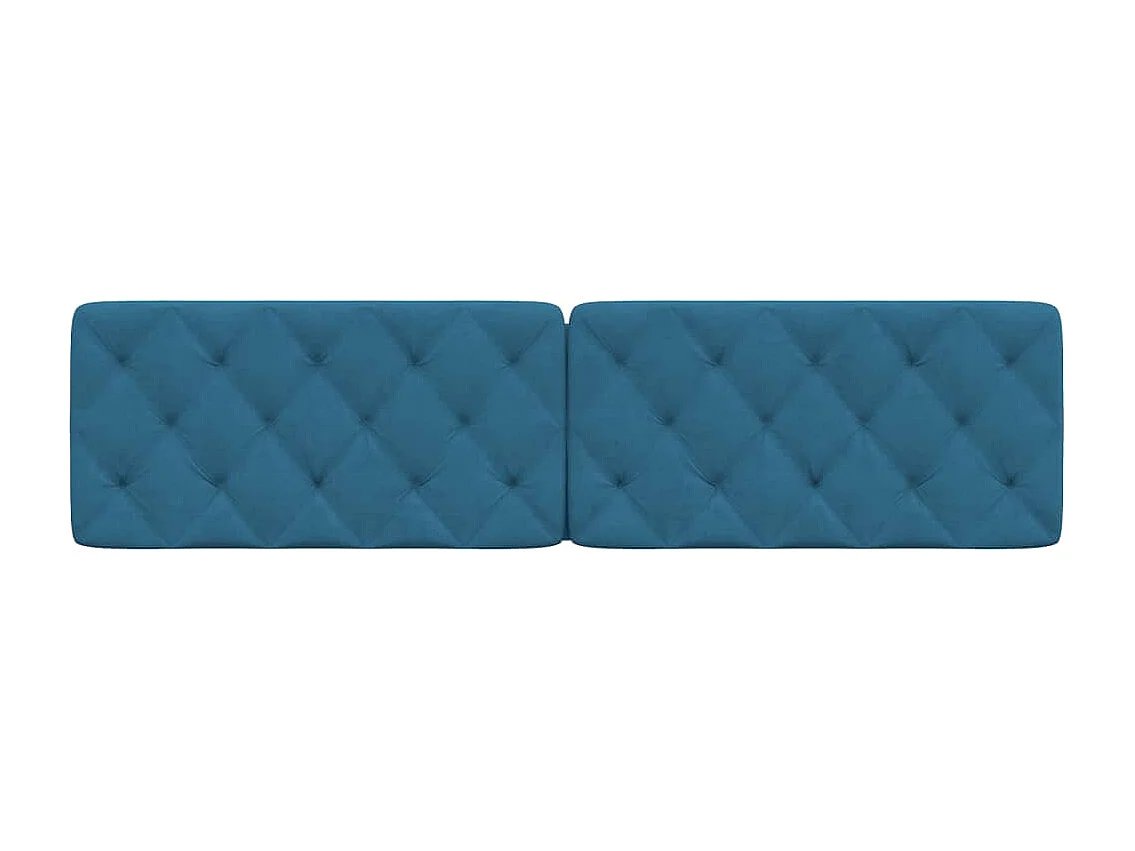 Cojín cabecero azul terciopelo 200 cm