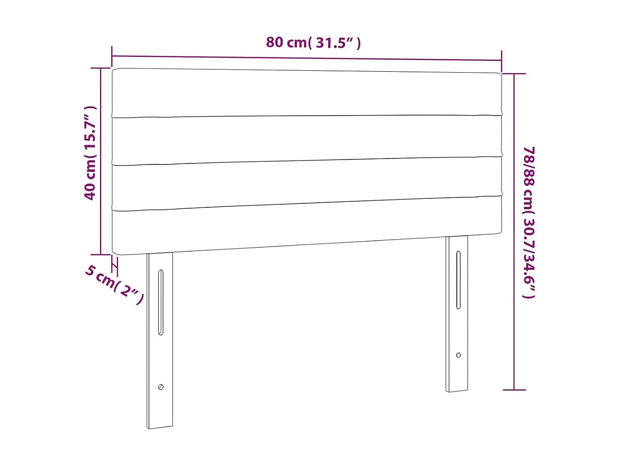 Tête de lit Gris clair 80x5x78/88 cm Tissu