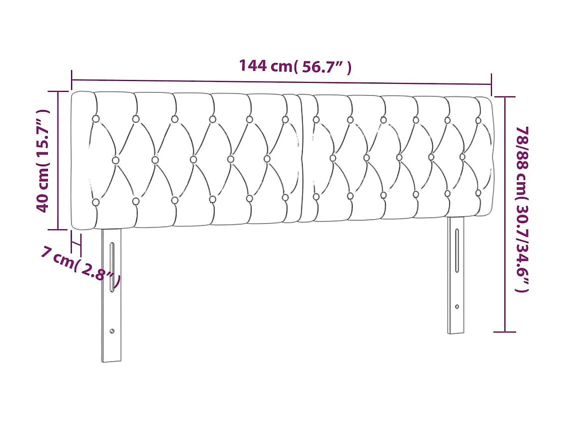Hoofdborden 2 stuks Roze 72x7x78/88 cm Fluweel