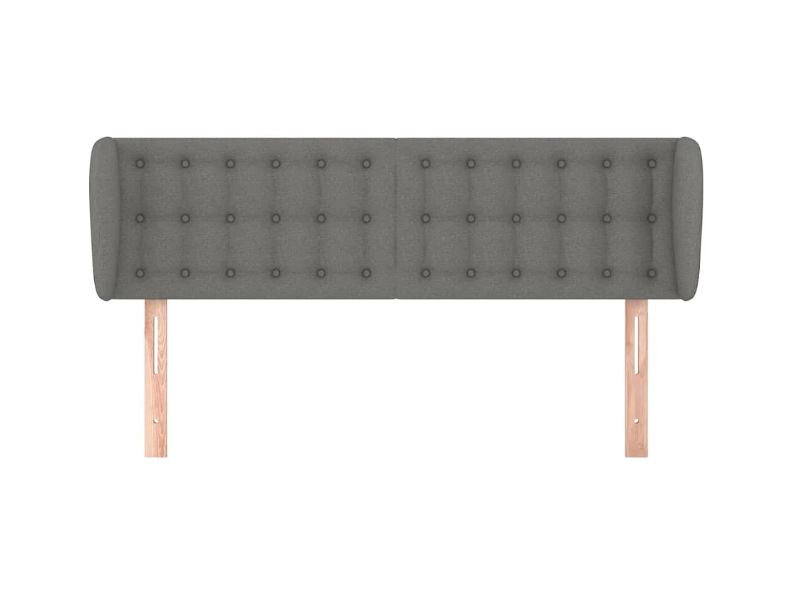 Tête de lit avec oreilles Gris foncé 147x23x78/88 cm Tissu