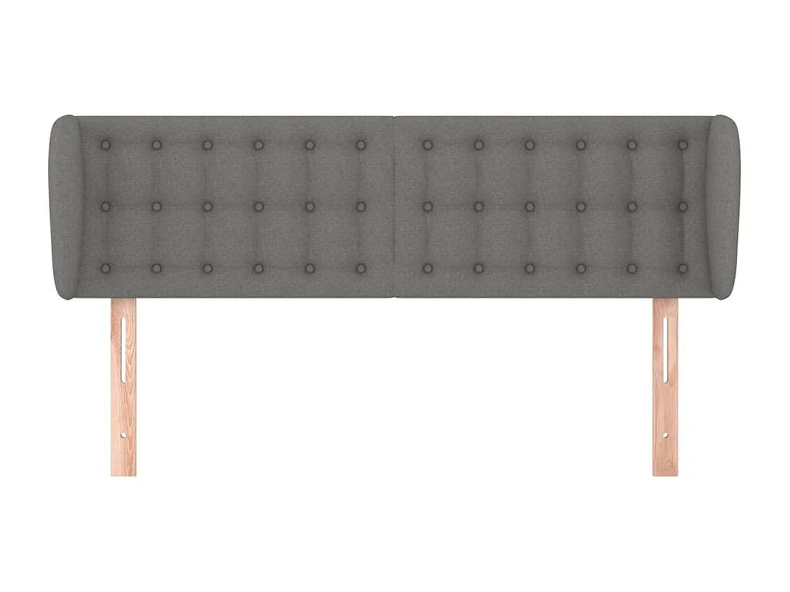 Tête de lit avec oreilles Gris foncé 147x23x78/88 cm Tissu